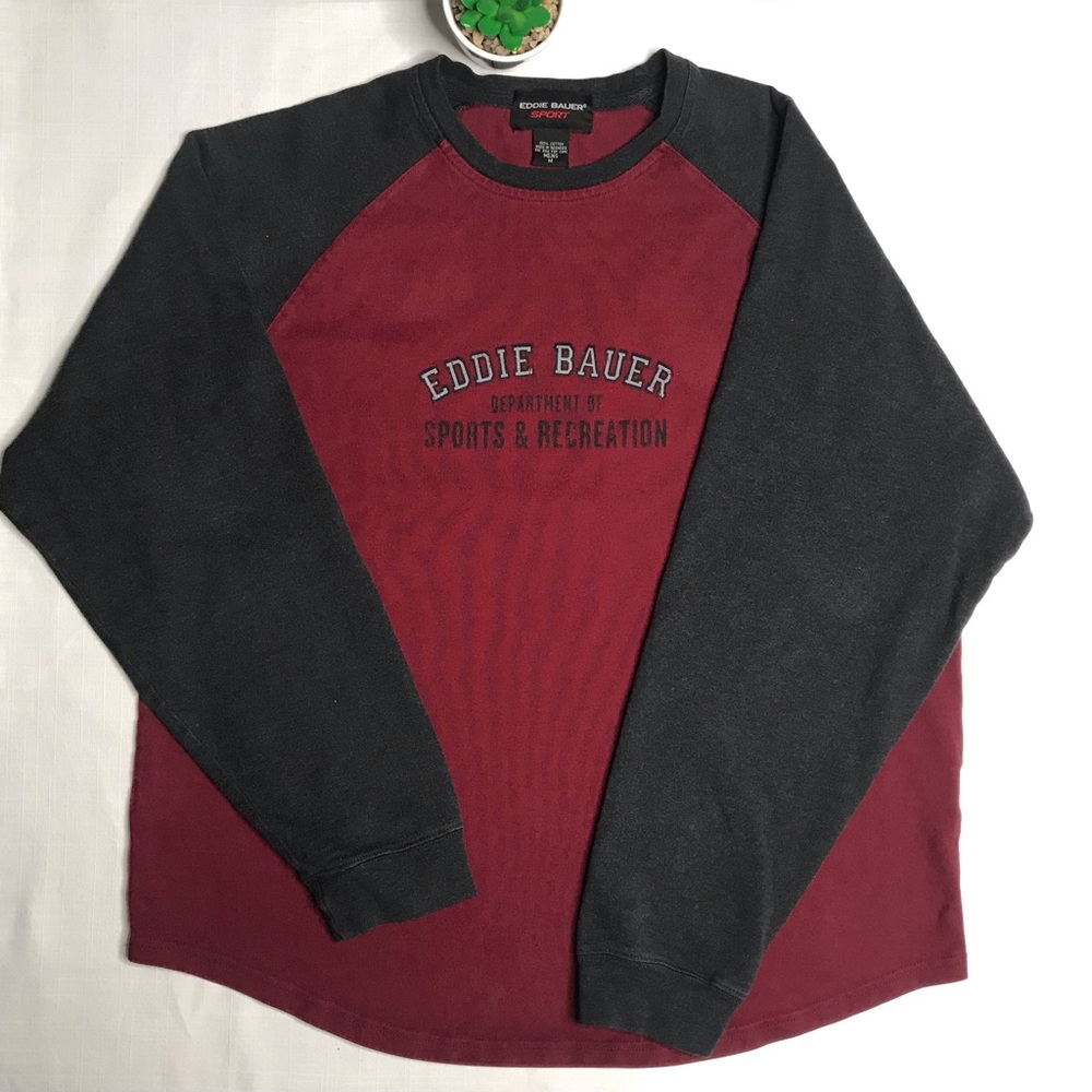 Eddie Bauer Logo Long Sleeve Crew Neck Size M
